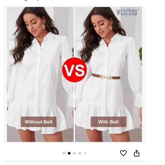 NWT Womens Elastic Belt Gold Buckle Leather Multi Colors Available *choose color - Picture 3 of 3